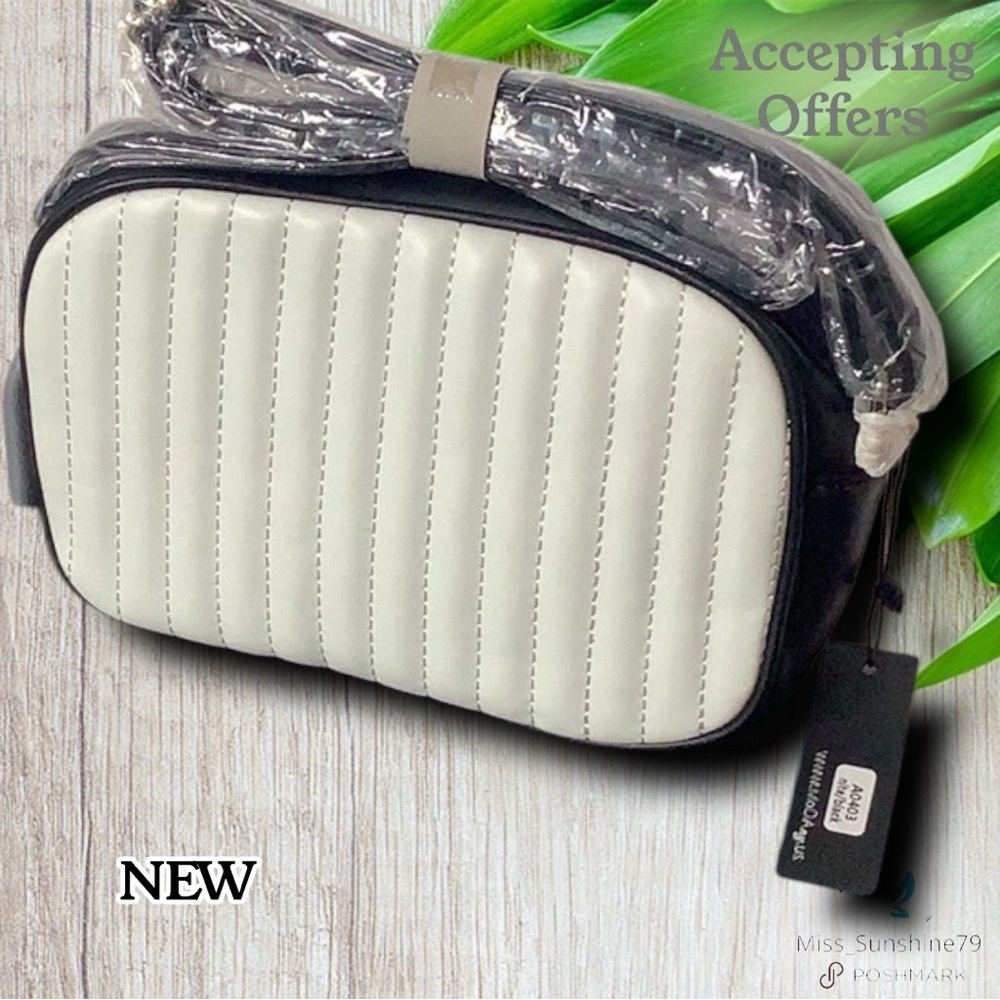 MoDa New York - NEW - Timeless Quilted White and Black Crossbody Bag